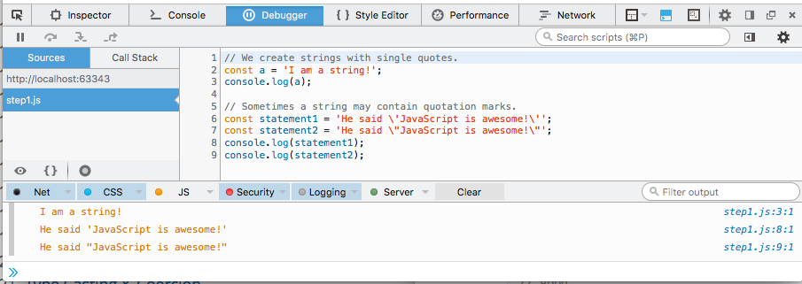 Figure 1: Inner quotation marks escaped