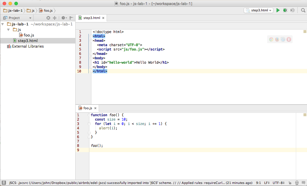Figure 1: WebStorm perspective