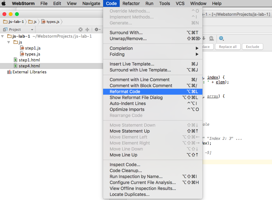 Figure 14: Reformat code automatically fixes indentation