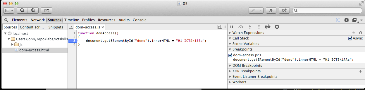 Figure 5: dom-access.js javaScript file