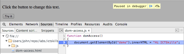 Figure 7: Program halts at breakpoint