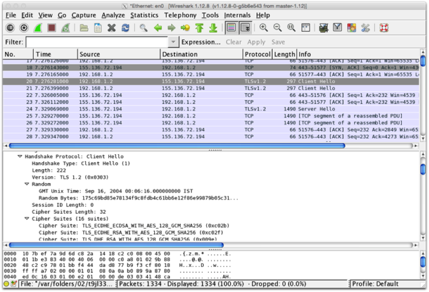 Tracing establishment of TLS connection