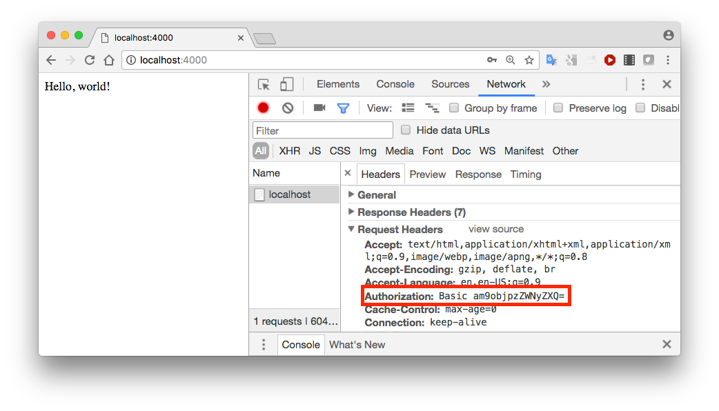 Base64-encoded Authorization header